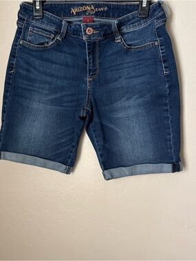 Arizona Jean Company Dark Wash Cuffed Denim Bermuda Shorts